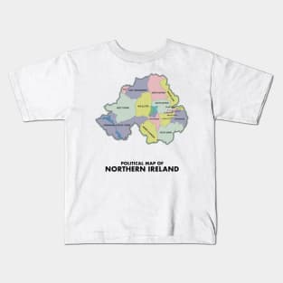 Political map of Northern Ireland Kids T-Shirt
